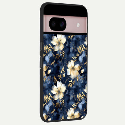  Golden Midnight Bloom back cover For Google Pixel 8 slim fit glass case with vibrant aesthetic design