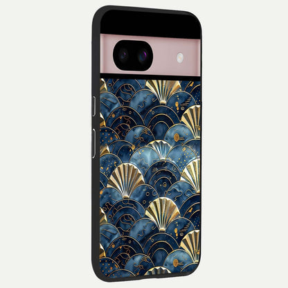  Golden Wave Luxe back cover For Google Pixel 8 slim fit glass case with vibrant aesthetic design