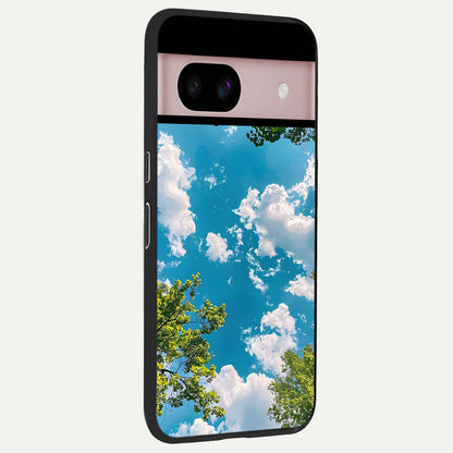  Green Moon Energy back cover For Google Pixel 8 slim fit glass case with vibrant aesthetic design