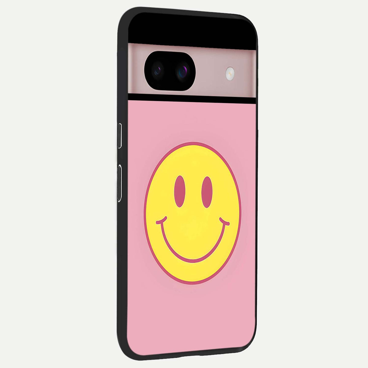  Happy Pink Mood back cover For Google Pixel 8 slim fit glass case with vibrant aesthetic design