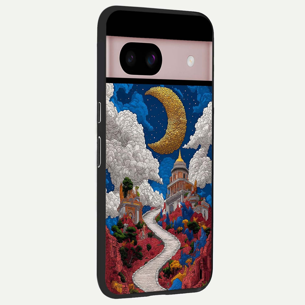  Heavenly Moon Path back cover For Google Pixel 8 slim fit glass case with vibrant aesthetic design