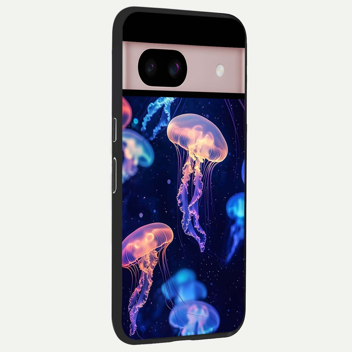  Jellyfish Pattern back cover For Google Pixel 8 slim fit glass case with vibrant aesthetic design