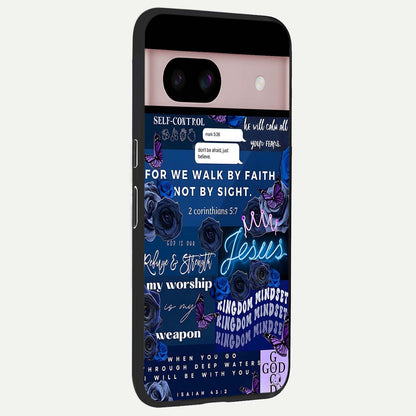  Kingdom Faith Glow back cover For Google Pixel 8 slim fit glass case with vibrant aesthetic design