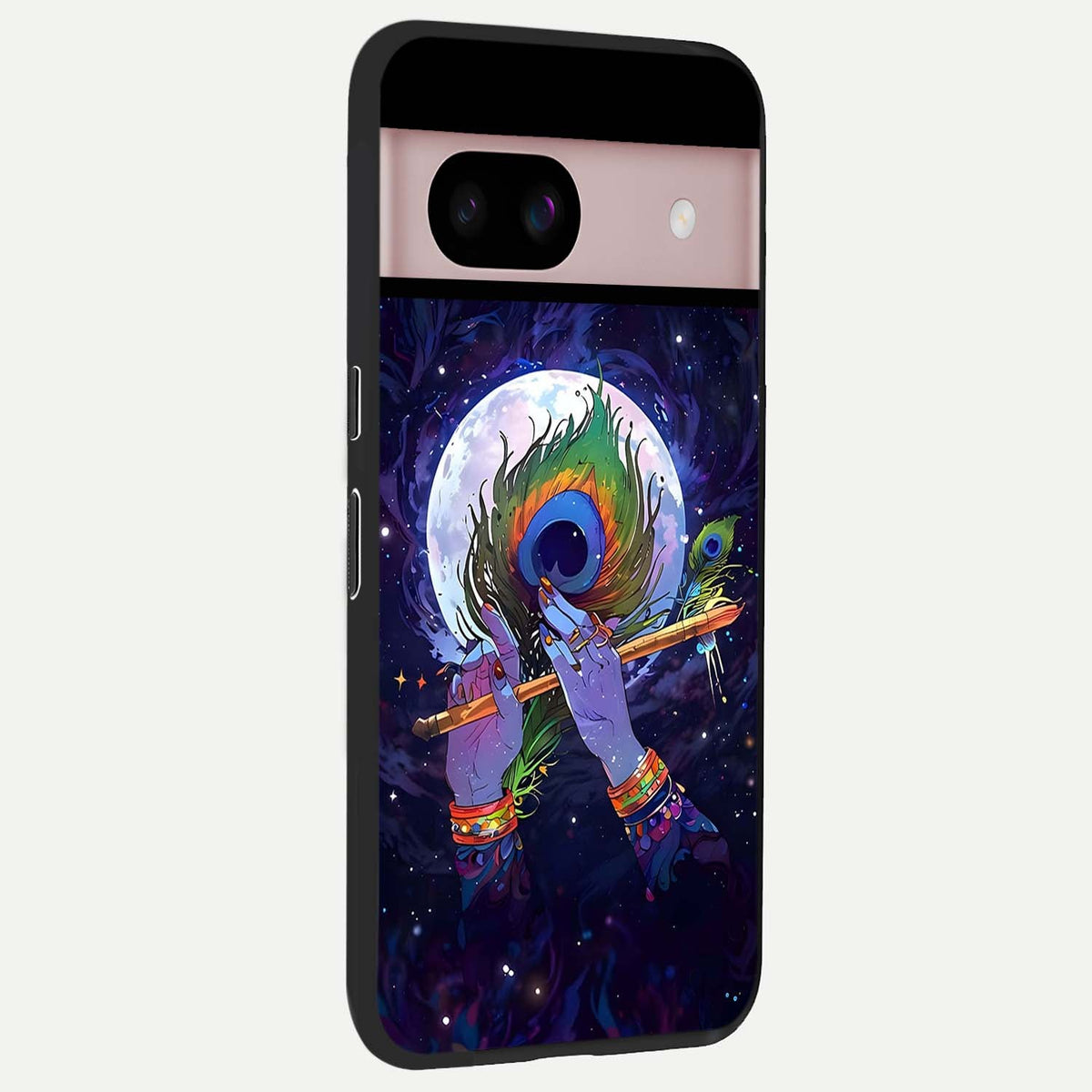  Krishna Hands Art back cover For Google Pixel 8 slim fit glass case with vibrant aesthetic design