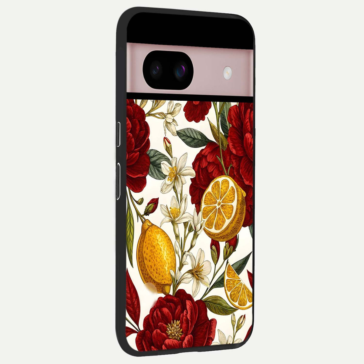  Lemon Rose Charm back cover For Google Pixel 8 slim fit glass case with vibrant aesthetic design