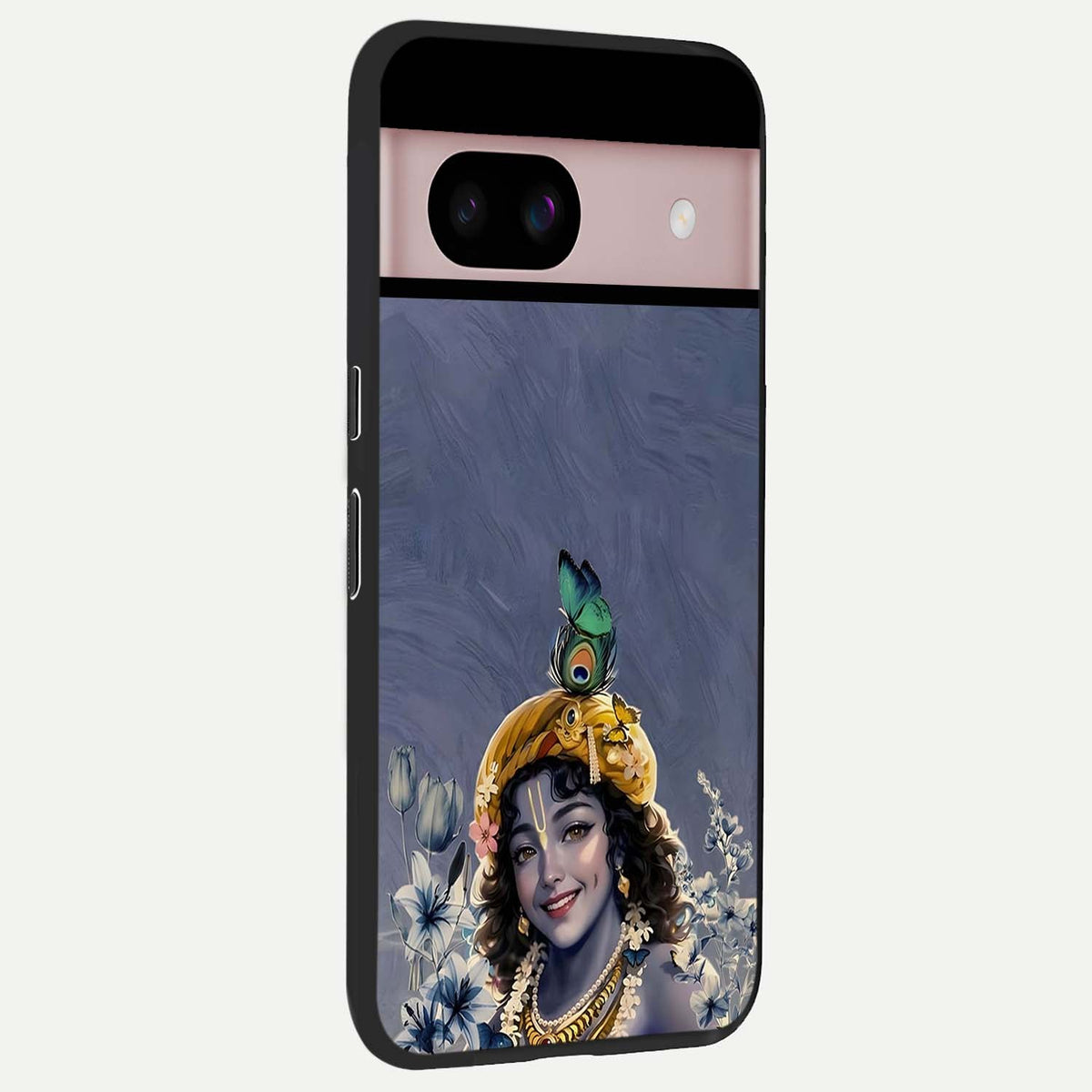  Lord Krishna back cover For Google Pixel 8 slim fit glass case with vibrant aesthetic design