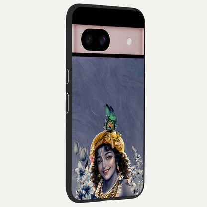  Lord Krishna back cover For Google Pixel 8 slim fit glass case with vibrant aesthetic design
