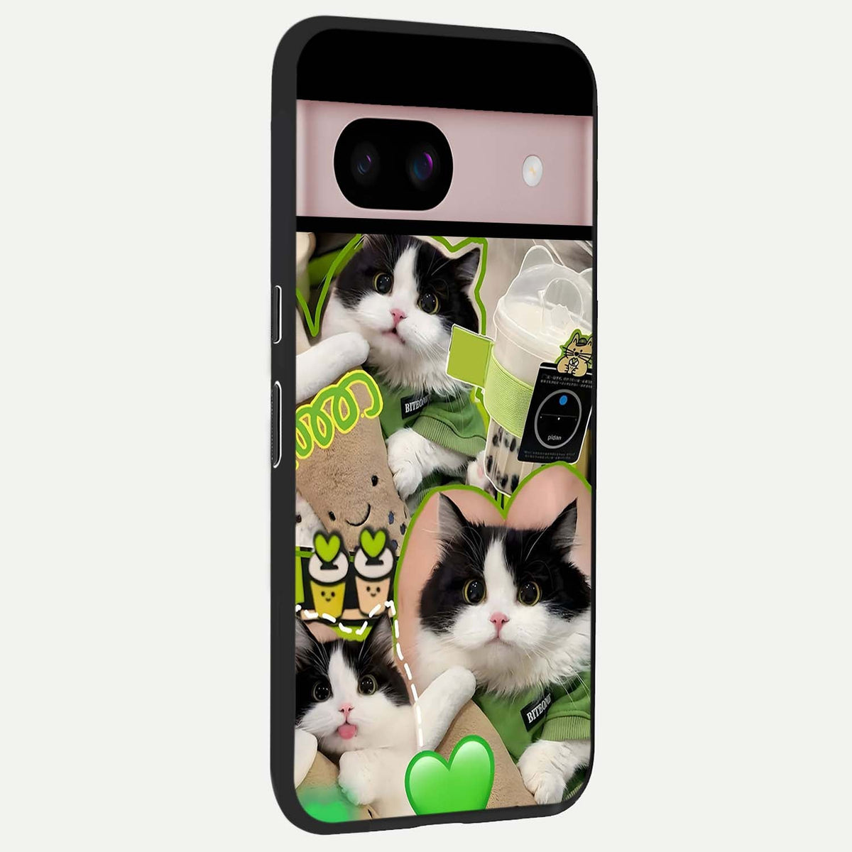  Matcha Cats Mood back cover For Google Pixel 8 slim fit glass case with vibrant aesthetic design