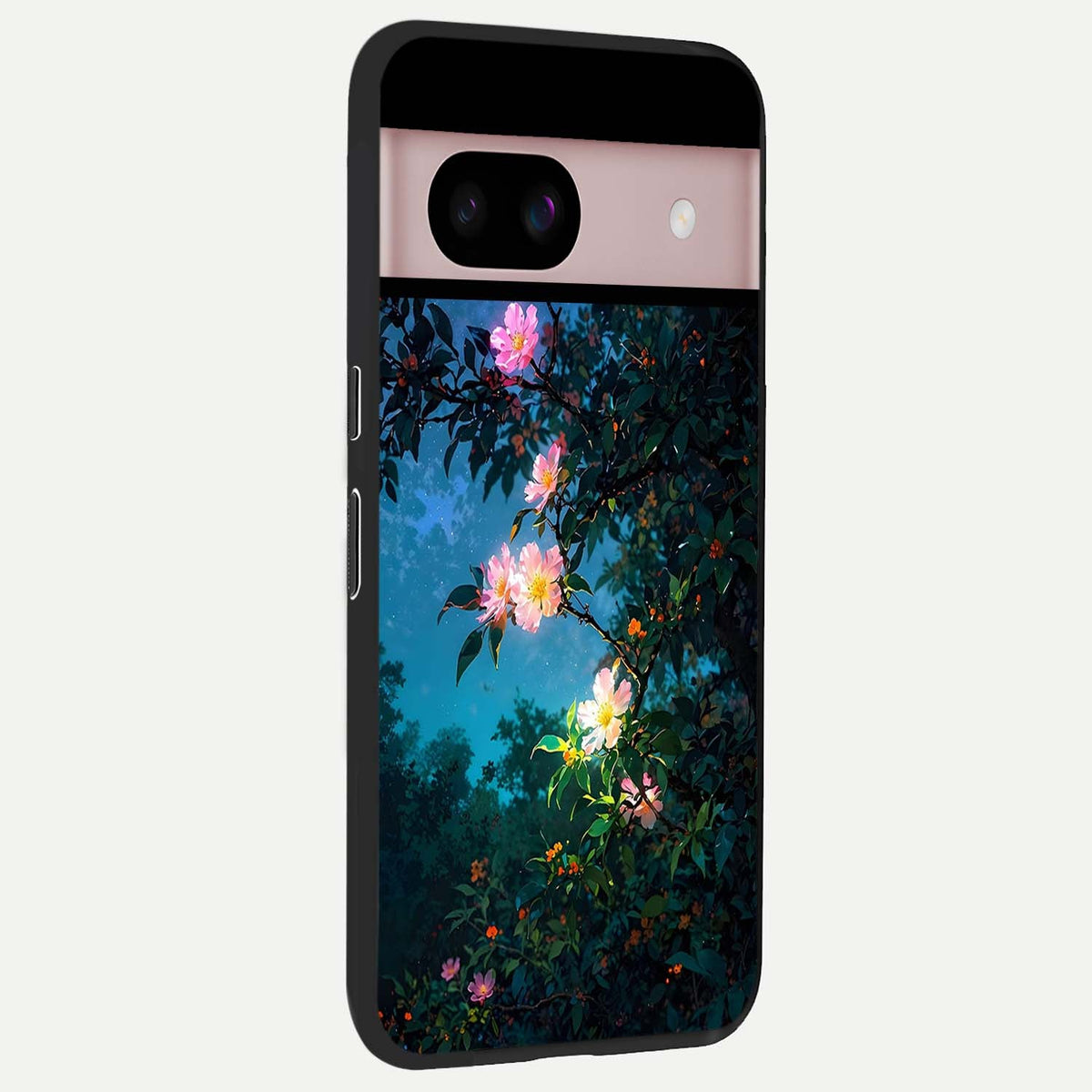  Midnight Bloom Glow back cover For Google Pixel 8 slim fit glass case with vibrant aesthetic design