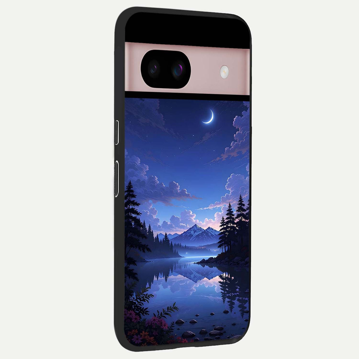  Midnight Lake Peace back cover For Google Pixel 8 slim fit glass case with vibrant aesthetic design