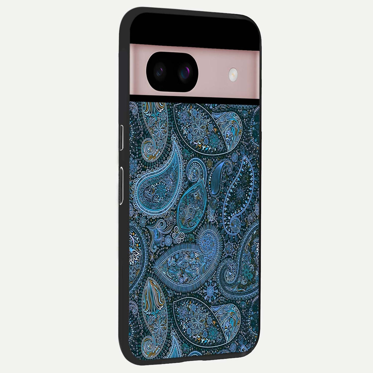  Midnight Paisley Glow back cover For Google Pixel 8 slim fit glass case with vibrant aesthetic design