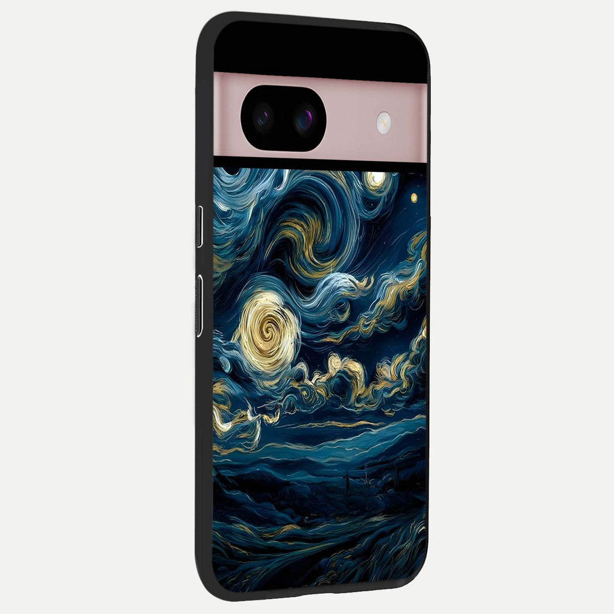  Midnight Sky Whirl back cover For Google Pixel 8 slim fit glass case with vibrant aesthetic design