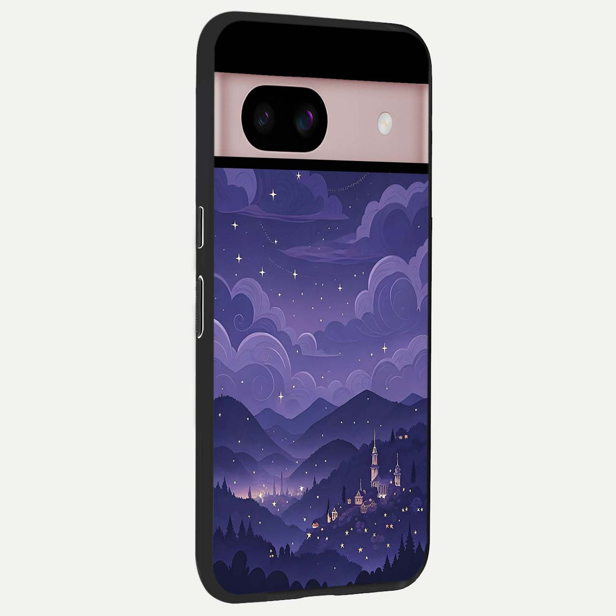  Minimal Night View back cover For Google Pixel 8 slim fit glass case with vibrant aesthetic design