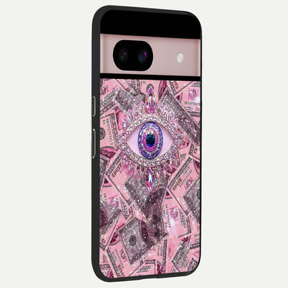  Money Eye Luxe back cover For Google Pixel 8 slim fit glass case with vibrant aesthetic design