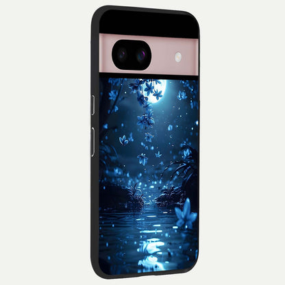  Moonlight Petal Dream back cover For Google Pixel 8 slim fit glass case with vibrant aesthetic design
