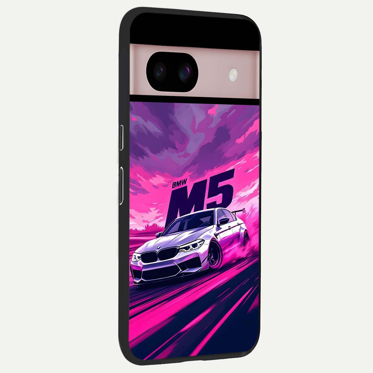  MS Neon Car back cover For Google Pixel 8 slim fit glass case with vibrant aesthetic design