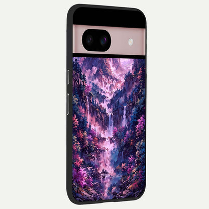  Mystic Cascade Peaks back cover For Google Pixel 8 slim fit glass case with vibrant aesthetic design