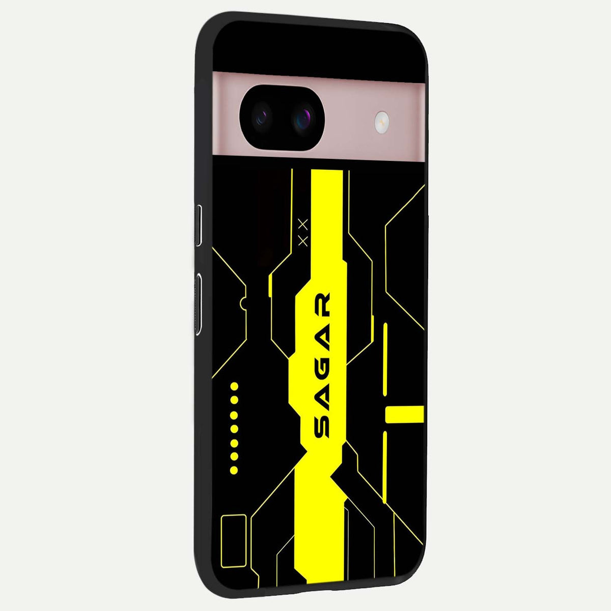  Neon CYBERPUNK Custom Name back cover For Google Pixel 8 slim fit glass case with vibrant aesthetic design
