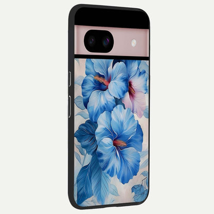  Ocean Hibiscus Grace back cover For Google Pixel 8 slim fit glass case with vibrant aesthetic design