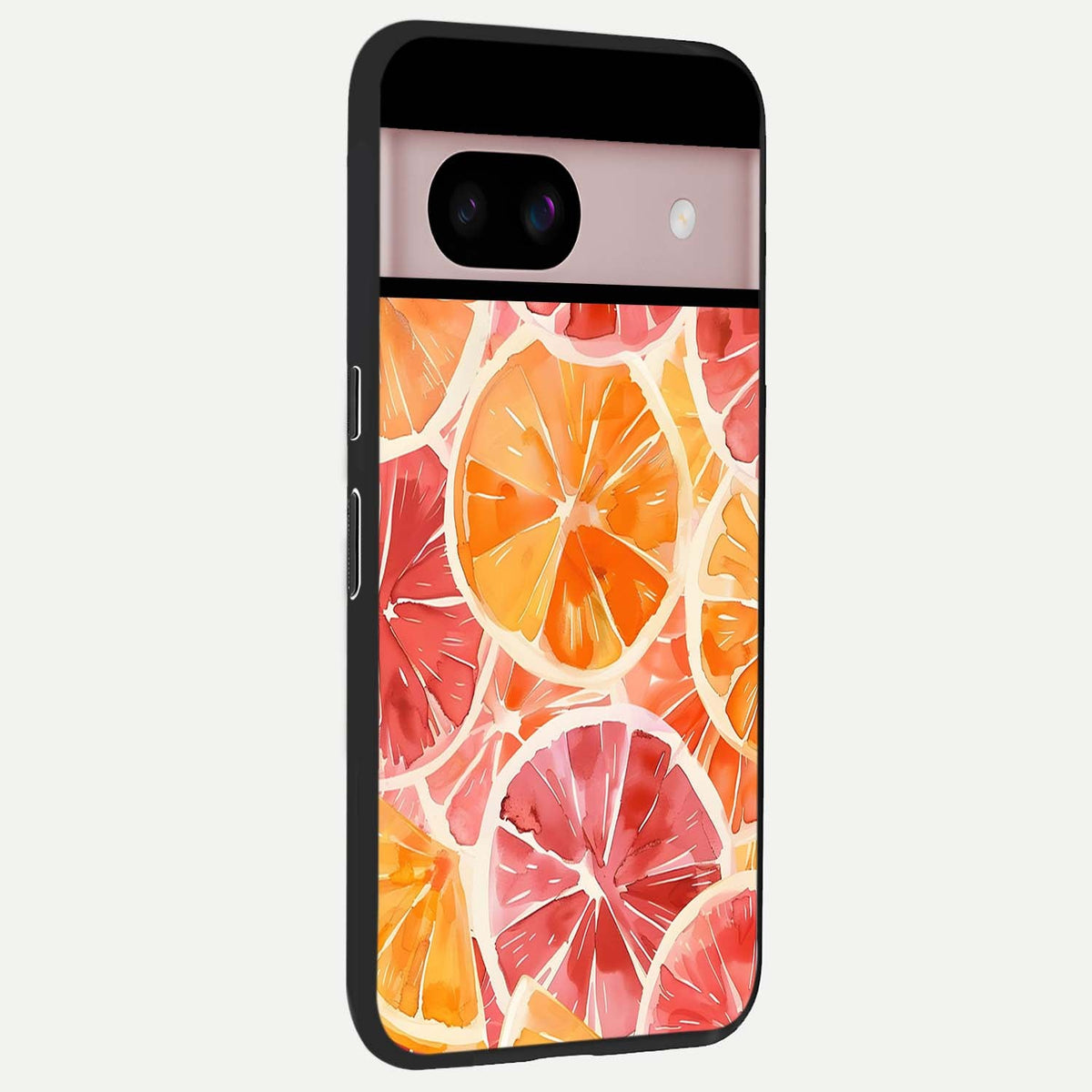  Orange Fruits Pattern back cover For Google Pixel 8 slim fit glass case with vibrant aesthetic design