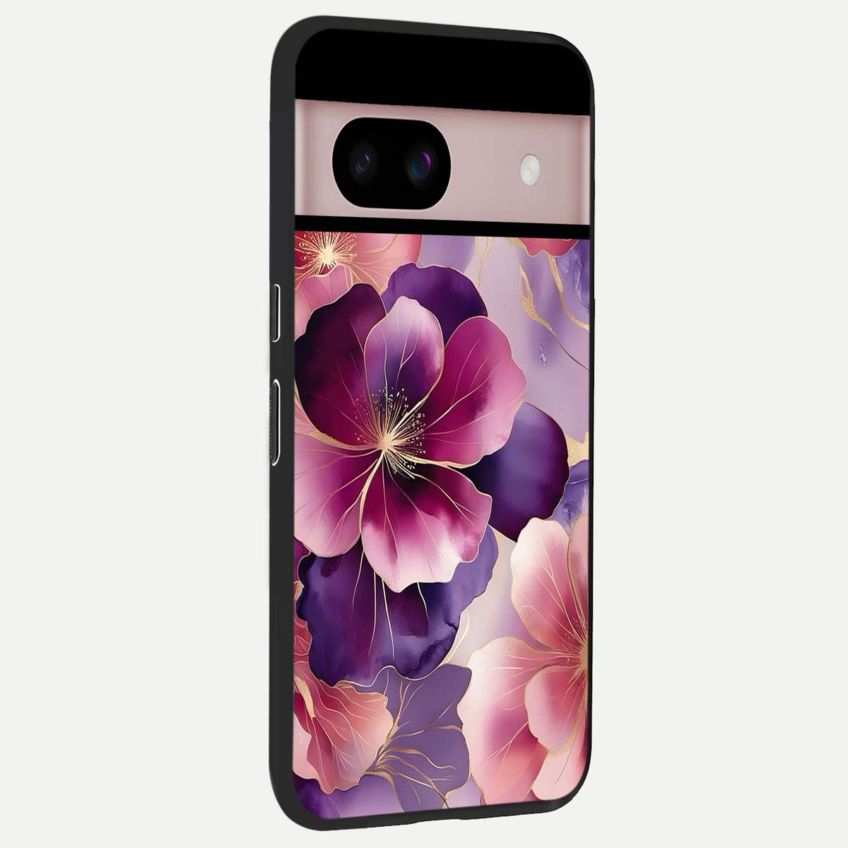  Pink Bouquet Florals back cover For Google Pixel 8 slim fit glass case with vibrant aesthetic design