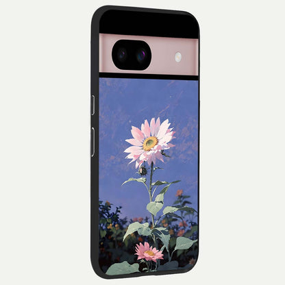  Pink Shells Outline back cover For Google Pixel 8 slim fit glass case with vibrant aesthetic design