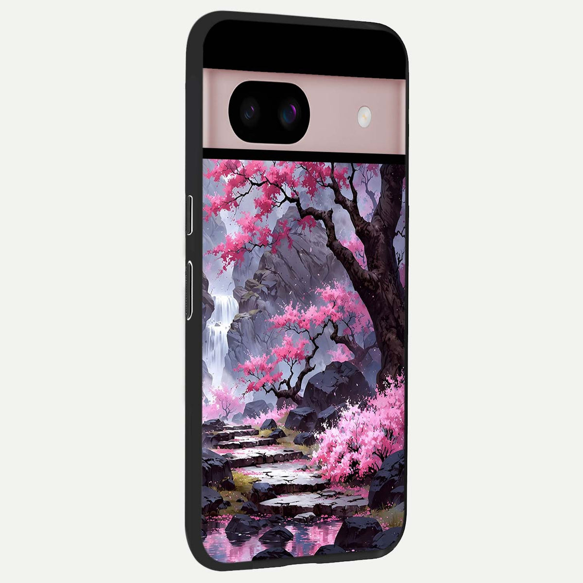  Pink Sunflower Glow back cover For Google Pixel 8 slim fit glass case with vibrant aesthetic design