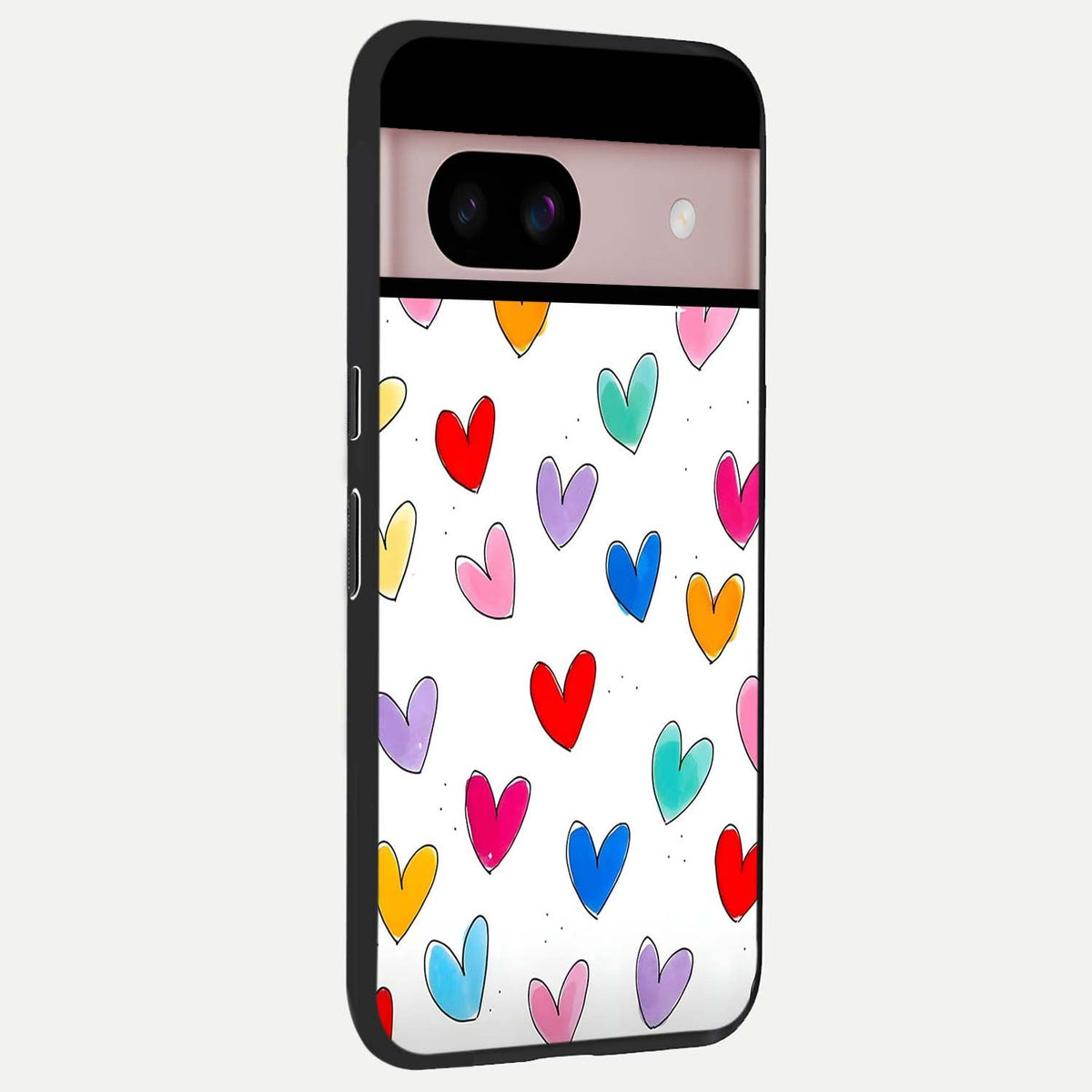  Playful Love Doodles back cover For Google Pixel 8 slim fit glass case with vibrant aesthetic design