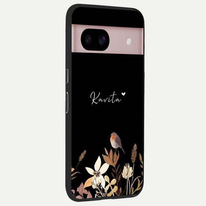  Quiet Garden Tune Custom Name back cover For Google Pixel 8 slim fit glass case with vibrant aesthetic design