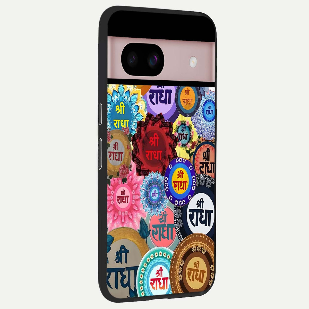  Radha Divine Bloom back cover For Google Pixel 8 slim fit glass case with vibrant aesthetic design