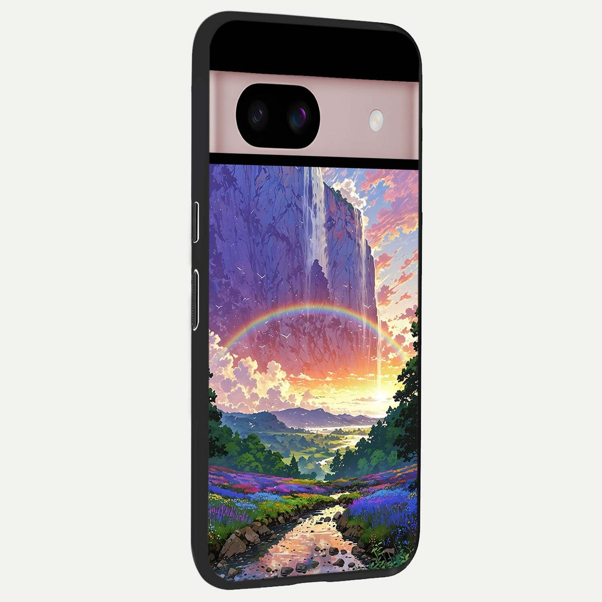  Rainbow Valley Dream back cover For Google Pixel 8 slim fit glass case with vibrant aesthetic design