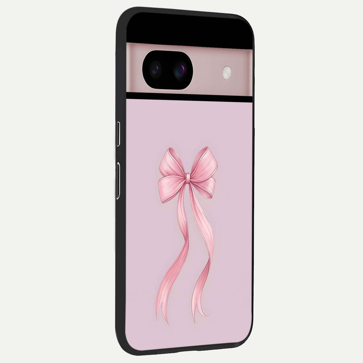 Soft Blush Bow back cover For Google Pixel 8 slim fit glass case with vibrant aesthetic design