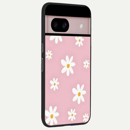  Soft Daisy Bliss back cover For Google Pixel 8 slim fit glass case with vibrant aesthetic design
