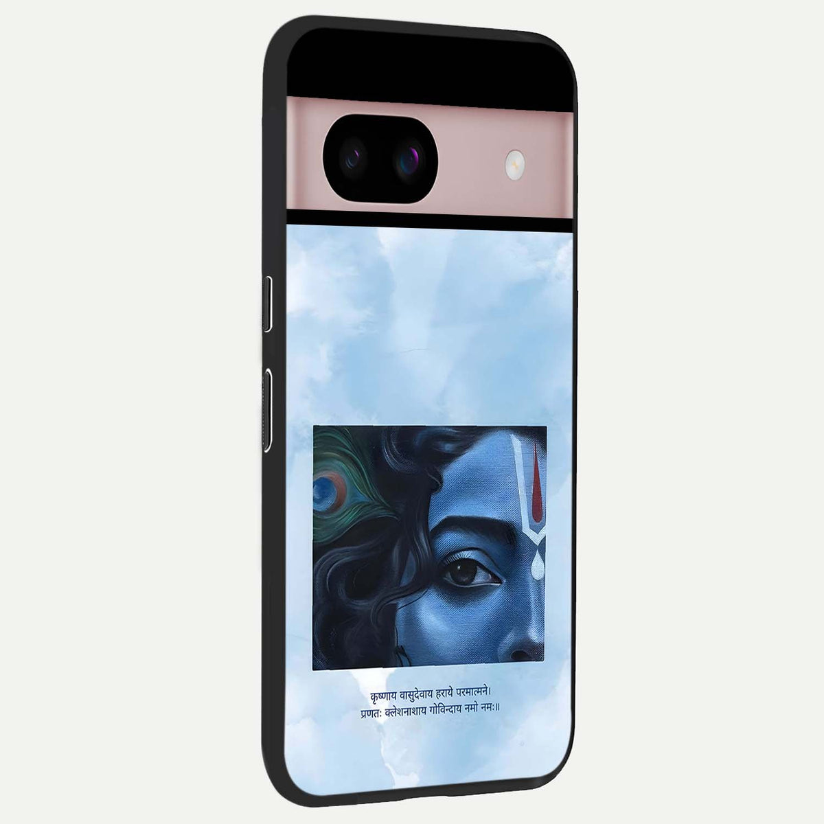  Spiritual Krishna back cover For Google Pixel 8 slim fit glass case with vibrant aesthetic design