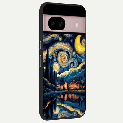  Starry Sky Serenity back cover For Google Pixel 8 slim fit glass case with vibrant aesthetic design