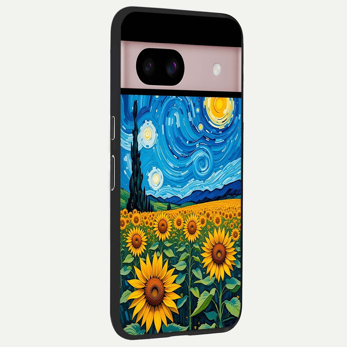  Starry Sunflower Dreams back cover For Google Pixel 8 slim fit glass case with vibrant aesthetic design