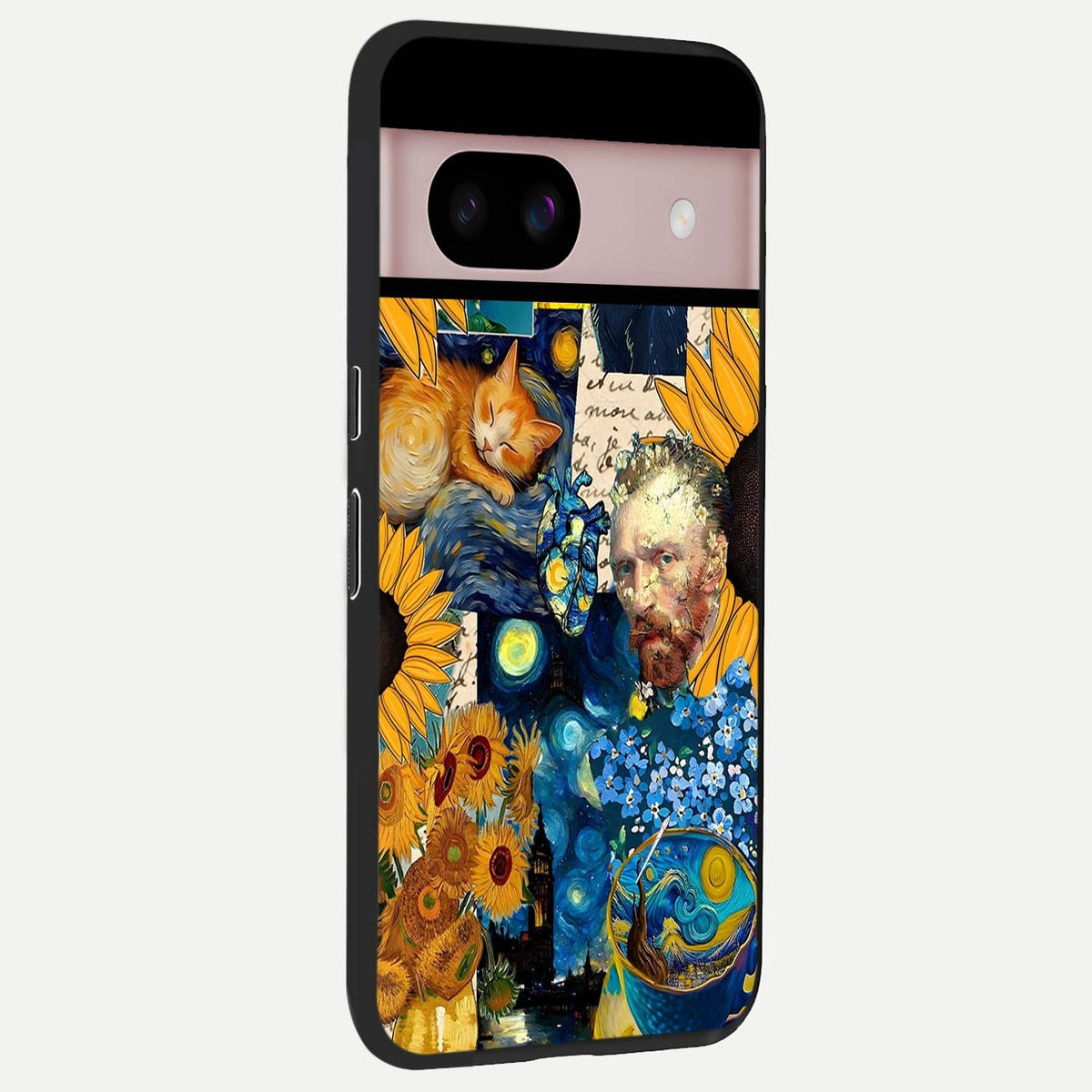  Sunflower Chic Mood Custom Name back cover For Google Pixel 8 slim fit glass case with vibrant aesthetic design