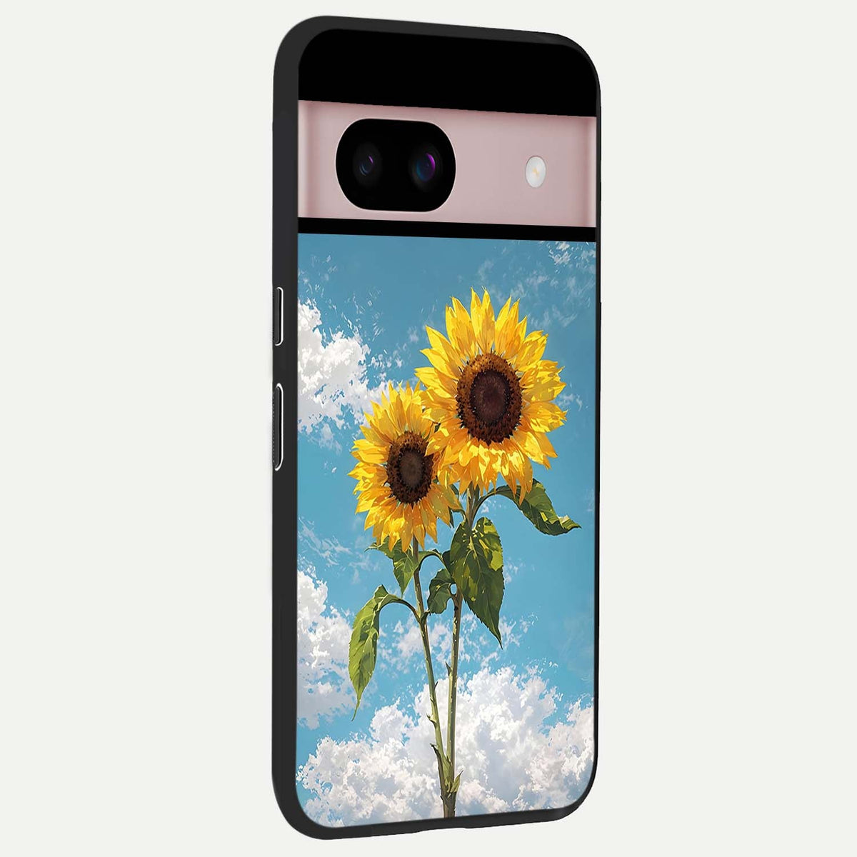  Sunlit Daisy Glow back cover For Google Pixel 8 slim fit glass case with vibrant aesthetic design