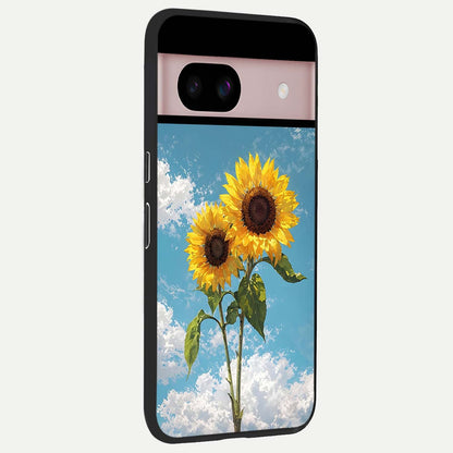  Sunlit Daisy Glow back cover For Google Pixel 8 slim fit glass case with vibrant aesthetic design