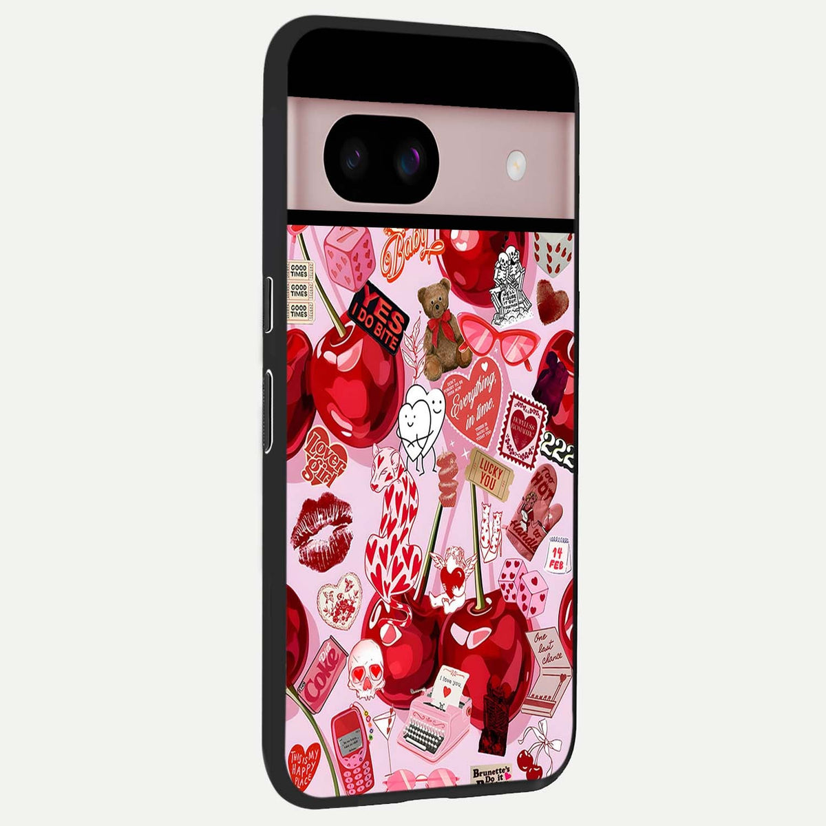  Sweet Cherry Chaos back cover For Google Pixel 8 slim fit glass case with vibrant aesthetic design