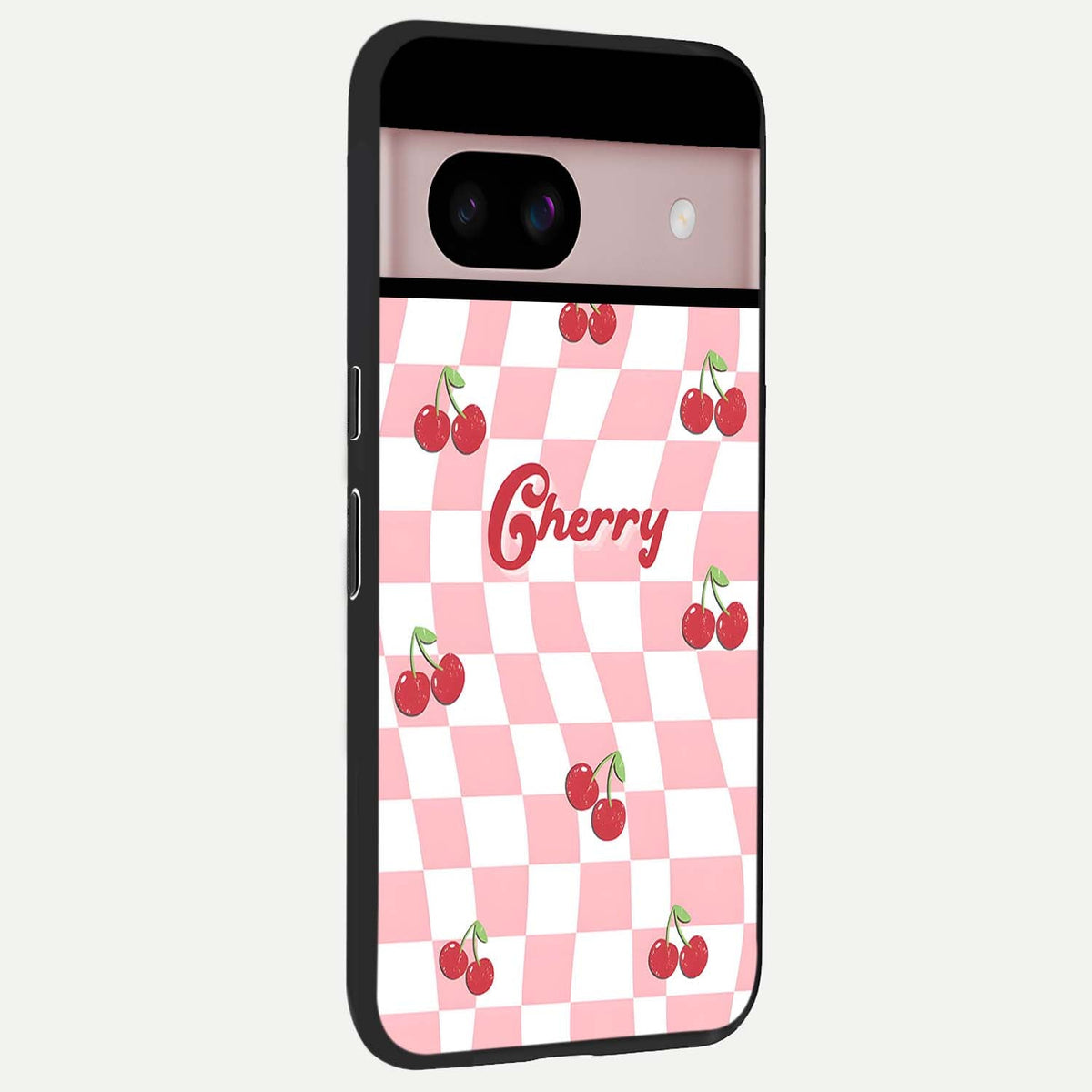  Sweet Cherry Vibes back cover For Google Pixel 8 slim fit glass case with vibrant aesthetic design
