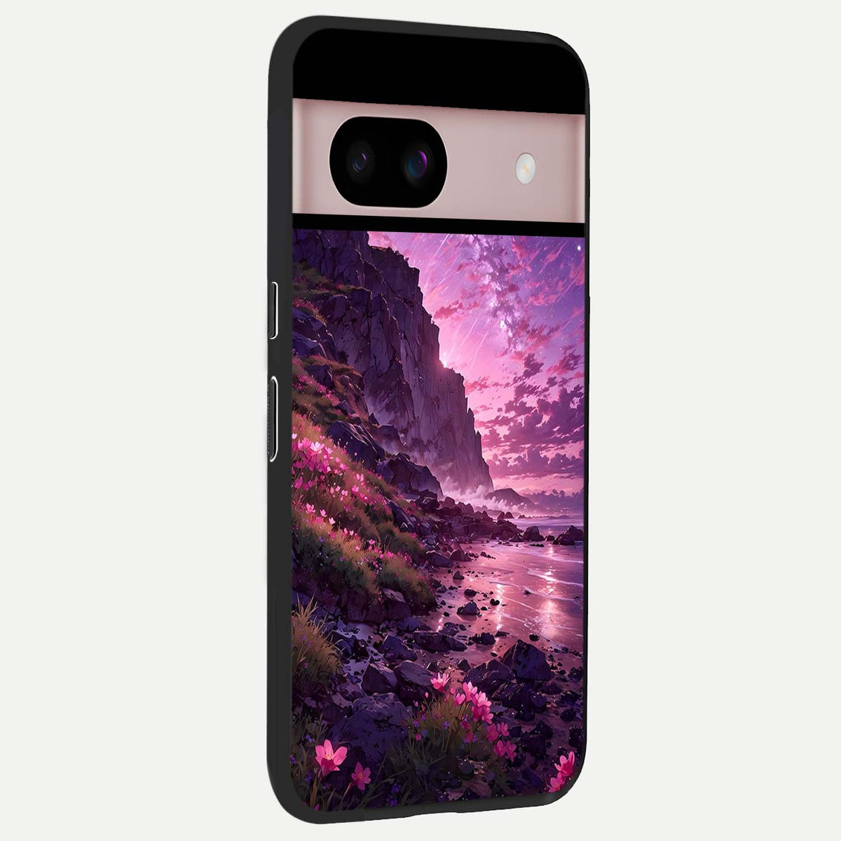  Twilight Blossom Coast back cover For Google Pixel 8 slim fit glass case with vibrant aesthetic design