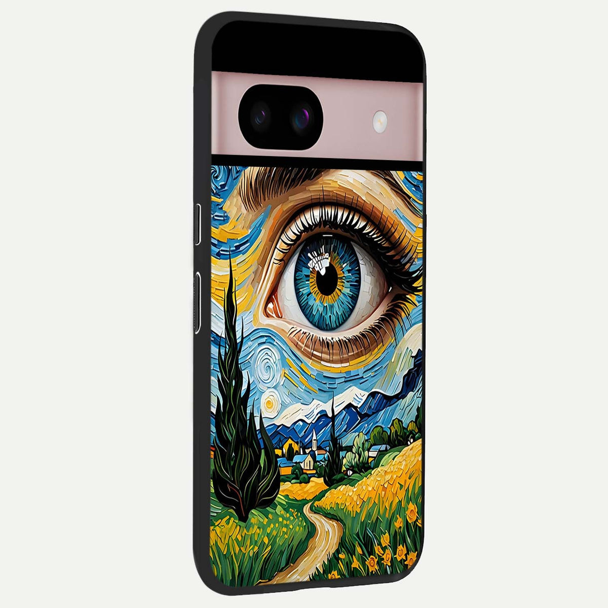  Van Gogh Eye back cover For Google Pixel 8 slim fit glass case with vibrant aesthetic design