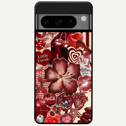  Aesthetic Little Freak Glass Case For Google Pixel 8 Pro back cover – full design glossy printed glass finish