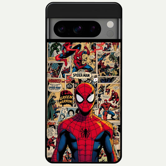  Aesthetic Spider Glass Case For Google Pixel 8 Pro back cover – full design glossy printed glass finish