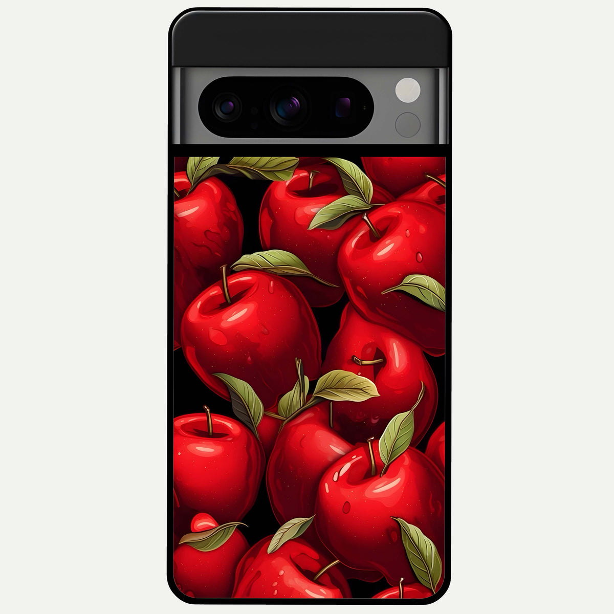  Apple Pattern Glass Case For Google Pixel 8 Pro back cover – full design glossy printed glass finish