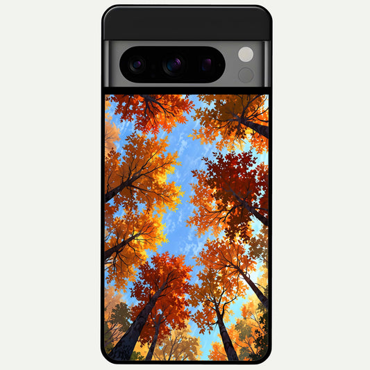  Autumn Sky Rise Glass Case For Google Pixel 8 Pro back cover – full design glossy printed glass finish
