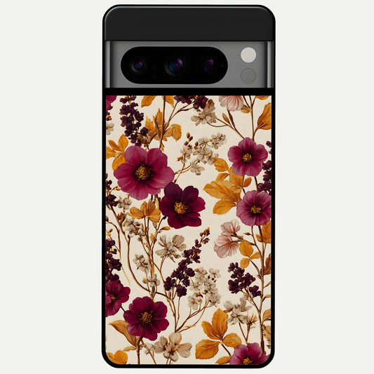  Autumn Wine Bloom Glass Case For Google Pixel 8 Pro back cover – full design glossy printed glass finish