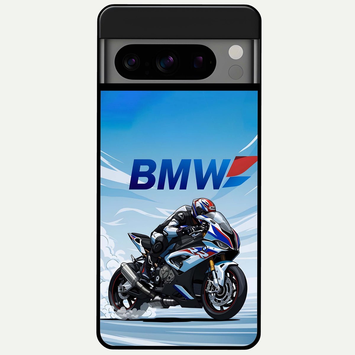  BMW Power Drift Glass Case For Google Pixel 8 Pro back cover – full design glossy printed glass finish