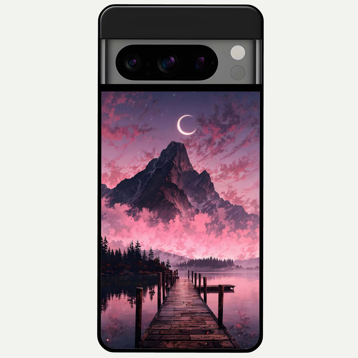  Beautiful Mountain View Glass Case For Google Pixel 8 Pro back cover – full design glossy printed glass finish